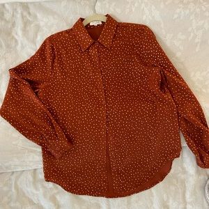 Silky blouse with metallic details - size S